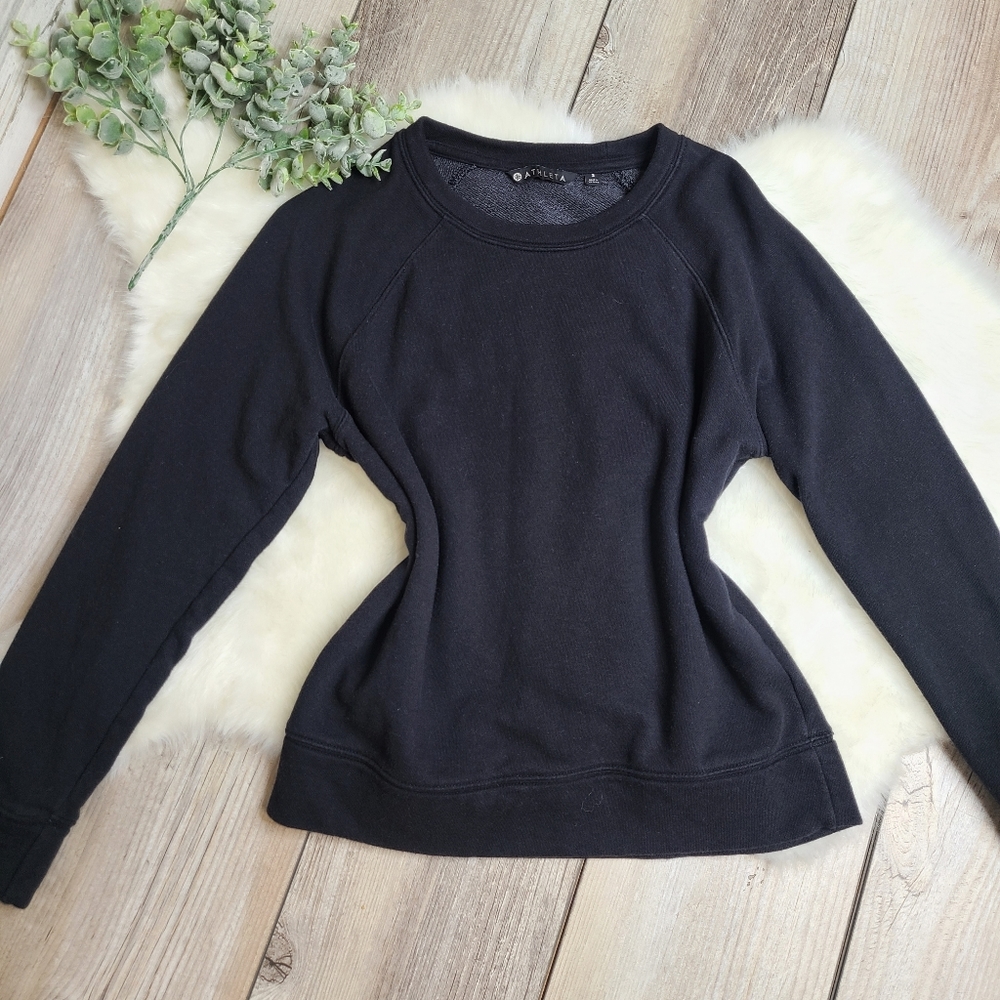 Athleta Basic Black Pullover Long Sleeve Sweatshi… - image 2
